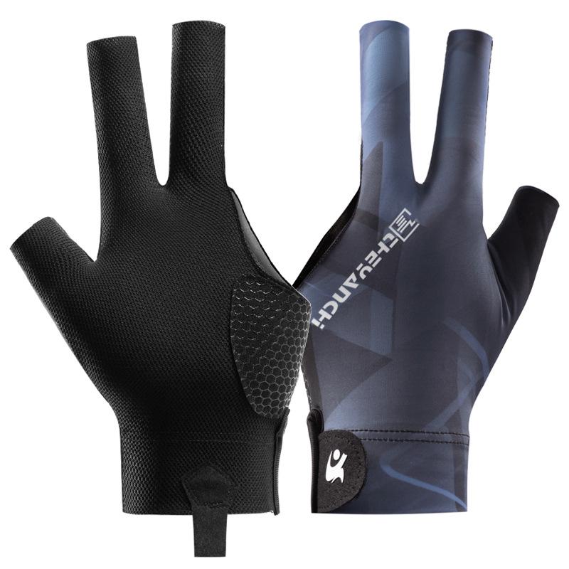 Bilardo Eldiveni Sol El Üç Parmaklı Snooker Bilardo Eldiveni Kaymaz Çıkartmalar Elastiklik Bilardo Eğitim Eldivenleri Aksesuarlar