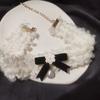 Bohemian Snowflake Pearl Necklace Bowknot Pendant Clavicle Chain Christmas Bows Collarbone Chain for Women Girls