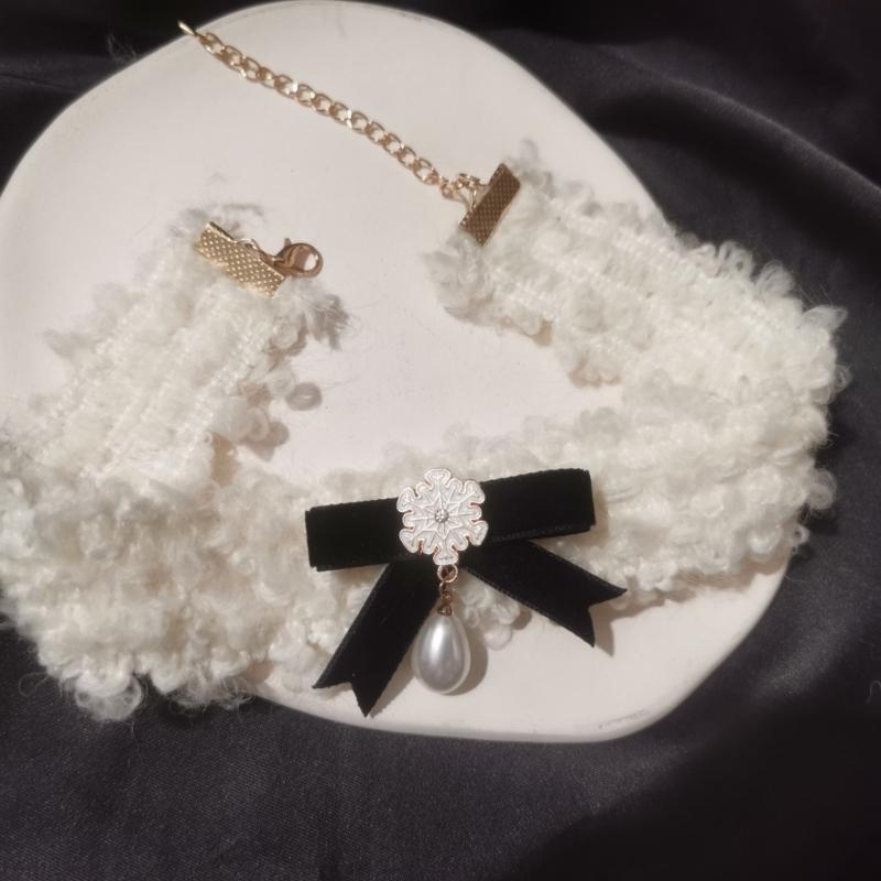Bohemian Snowflake Pearl Necklace Bowknot Pendant Clavicle Chain Christmas Bows Collarbone Chain for Women Girls