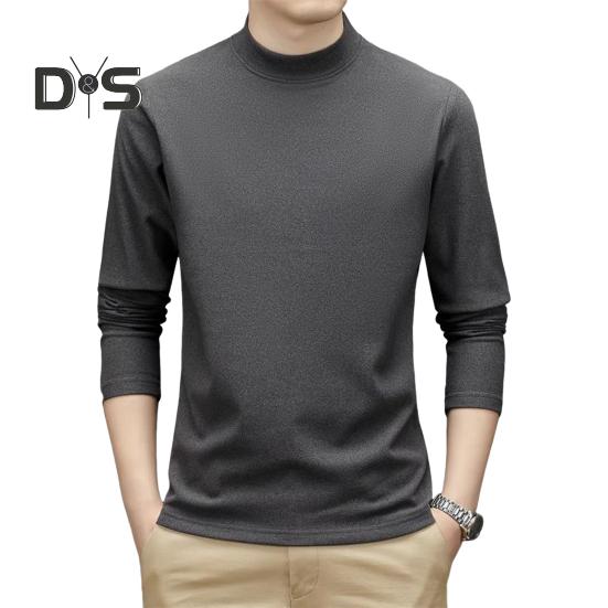 

Весна Осень Мужской Фитнес Топ Облегающий крой Полувысокий воротник Эластичный двойной плюшевый Длинные рукава Однотонный пуловер Фитнес Спортивный Топ Зима XL серый