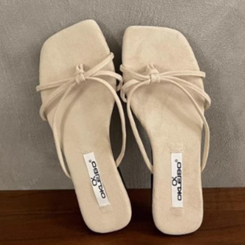 Fashion 2025 Summer New Fairy Tale Inspired Green Flat Thong Sandals for Women Anti-Slip Outdoor Beach Slides Trendy Outdoor Slippers