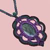 Macrame Labradorite Necklace Pendant Natural Handmade Bohemian Crystal Stone