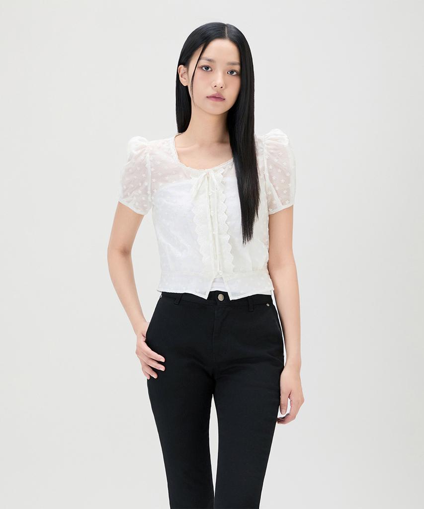 MIXXO Eyelet Puff Blouse_Miwbwg601G