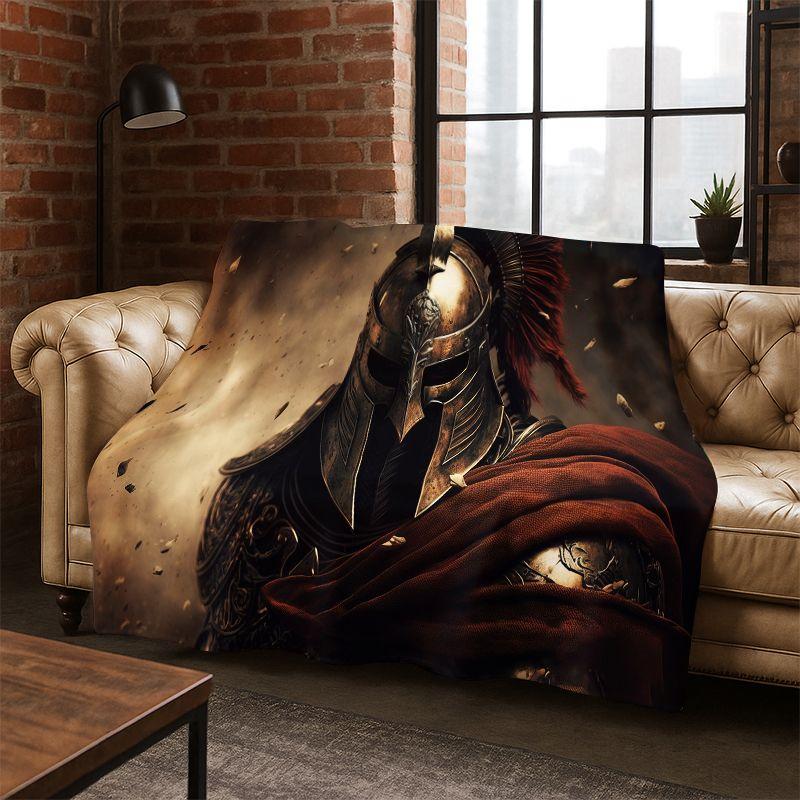 Cartoon Knight Templar Cavalier Crusaders Flannel Blanket Soft Warm Throw Blanket for Bedroom Living Room Bed Travel Picnic kid