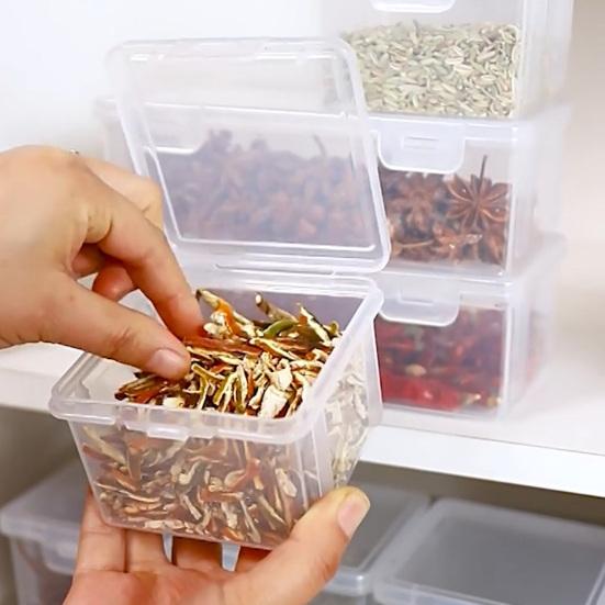 Spices Storage Box Sealed Dust-Proof Transparent Kitchen Food Storage Containers Home Supplies