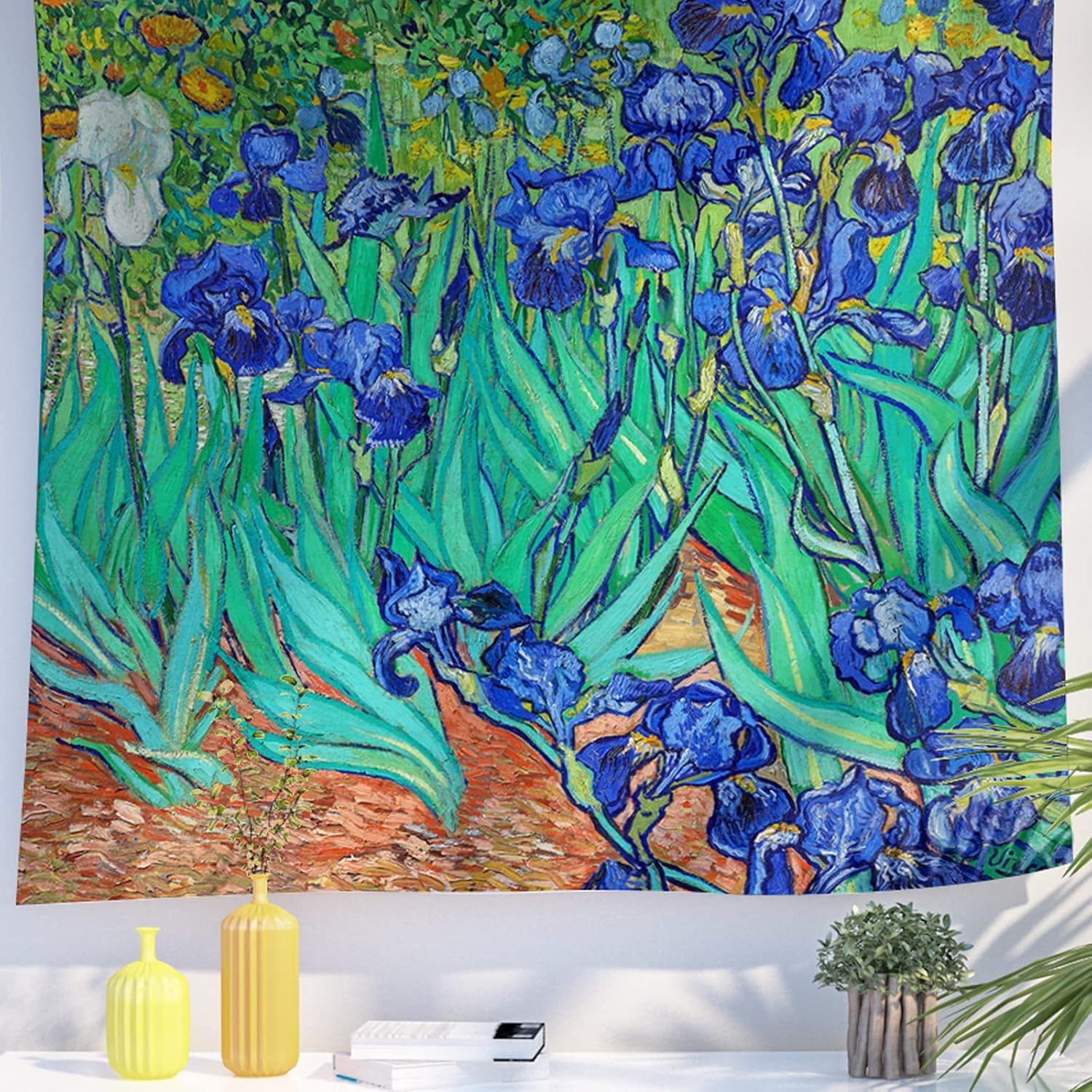 Berkin Arts Art Decor Tapestry with Flower Floral Design Wall Hanging Aesthetic Backdrop Vintage Colorful for Office Living Room 51.2 x 59.1 Inch (lri 100X70CM