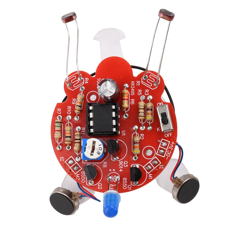 1 Set Light-Sensitive Mobile Robot DIY Kit Firefly DIY Parts Tail Breathing Light Fun Electronic Spare Parts