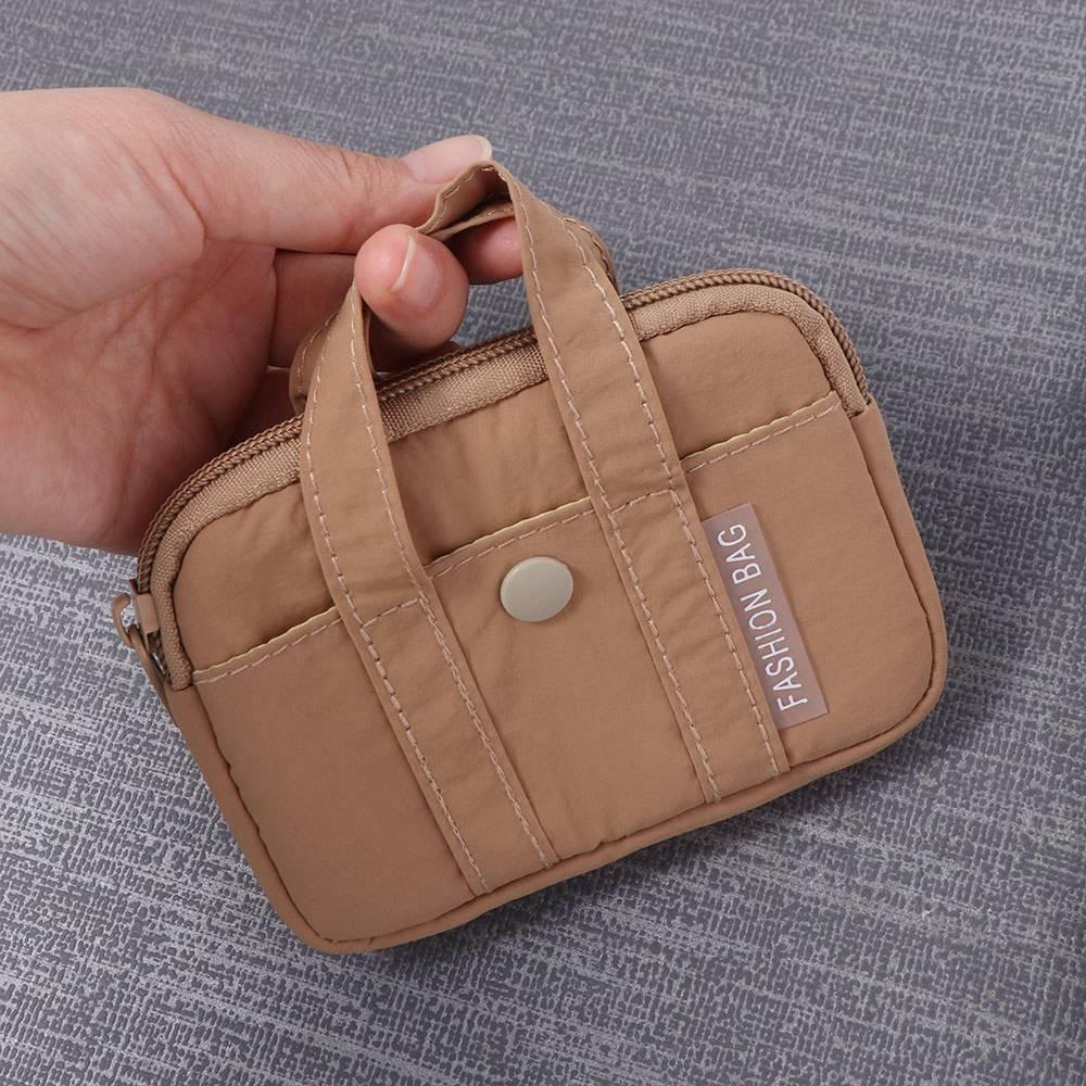 Korean Style Nylon Coin Purse Portable Mini Earphone Storage Bag Practical Card Pouch  Girls