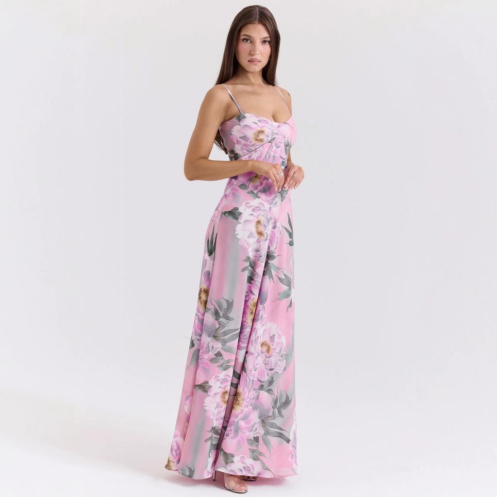 European and American women's clothing new sexy suspender skirt slim backless long dress dress women's summer evening dress