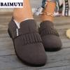 Fashion Fur Flats Women Ankle Snow Boots Fringe Shoes 2025 Trend Winter New Casual Chelsea Boots Walking Sneakers Short Plush Cozy Botas