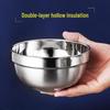 Churong 304 Stainless Steel Double-Layer Anti-Scald Bowl