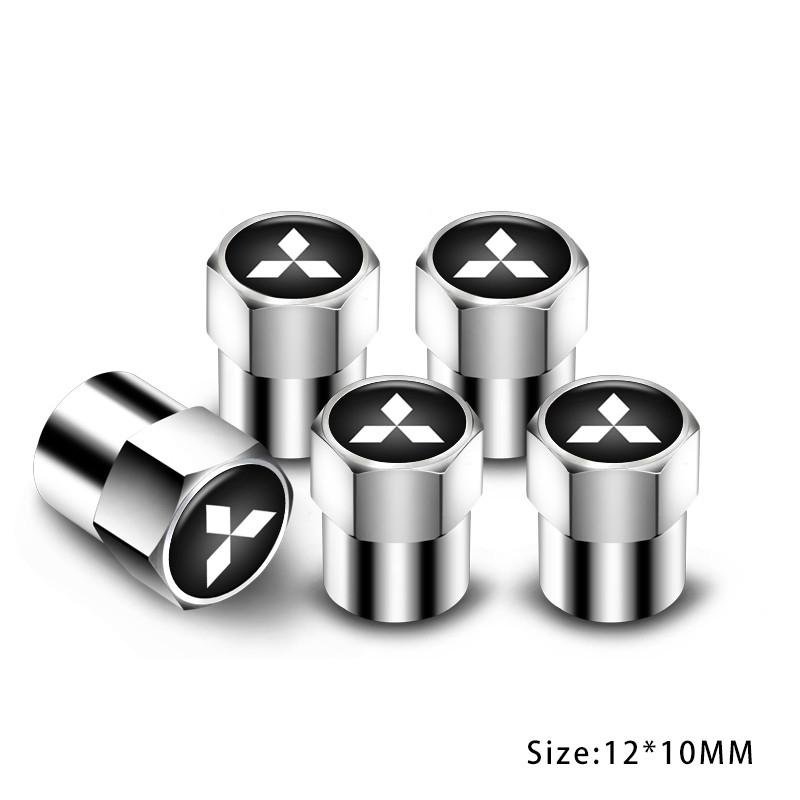 

4Pcs Car Badge Wheel Tire Valve Stem Metal Airtight Caps For Mitsubishi Ralliart Outlander Pajero Lancer ASX Carisma L200 Galant