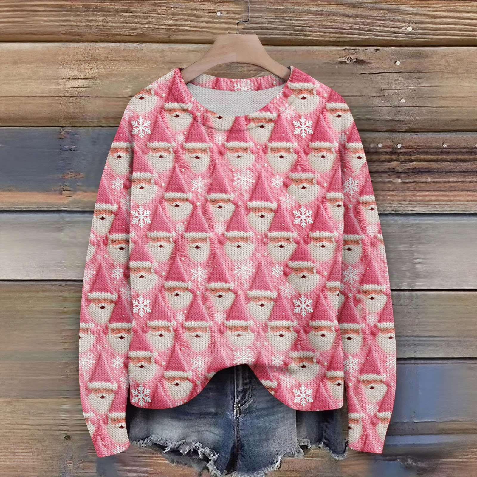 

Женский рождественский свитер Милый забавный рождественский свитер Осень и зима Свитер с длинным рукавом вязаный XXL