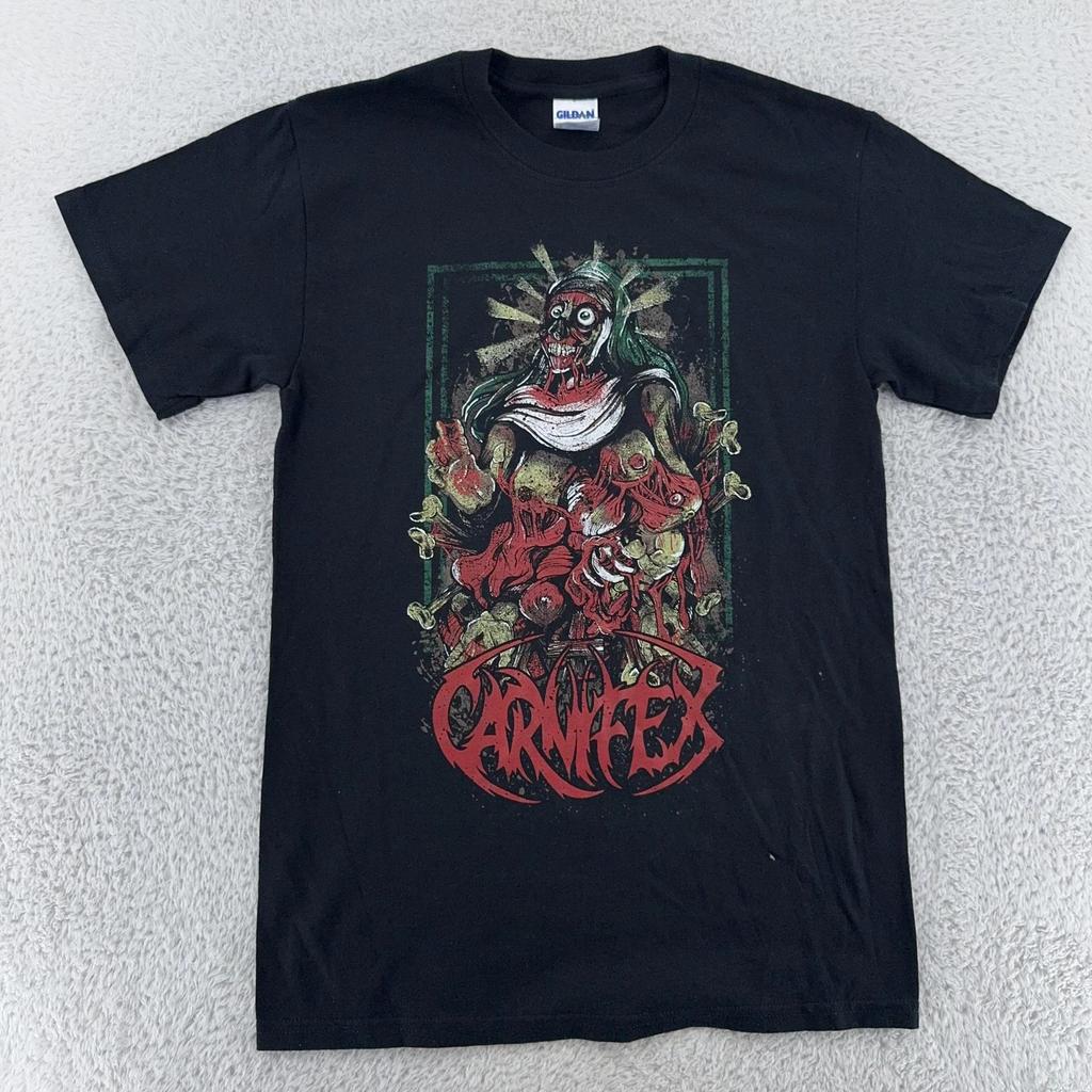 Carnifex Shirt Mens XS Black Deathcore Metal Band Concert Graphic Tee Horror