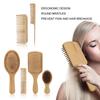 6pcs Hair Brush Comb Set Phyllostachys Pubescens Environmentally Friendly Ergonomic Detangling Hair Brush Comb Set