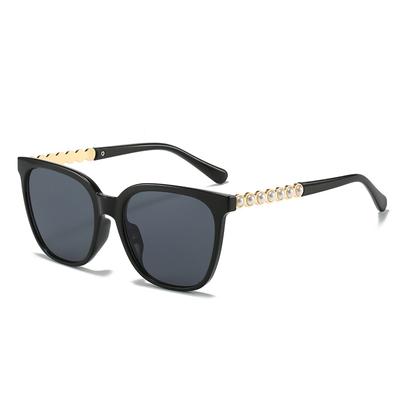 Cat'S Eye Sunglasses, Personalized Metal Diamond-Encrusted Glasses, Retro Pearl Sunglasses For Women