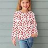 Fashion Children Casual Long Sleeved Letter Heart Pattern 3D Print Tops Funny Style Comfortable Round Neck Pullover Clothing