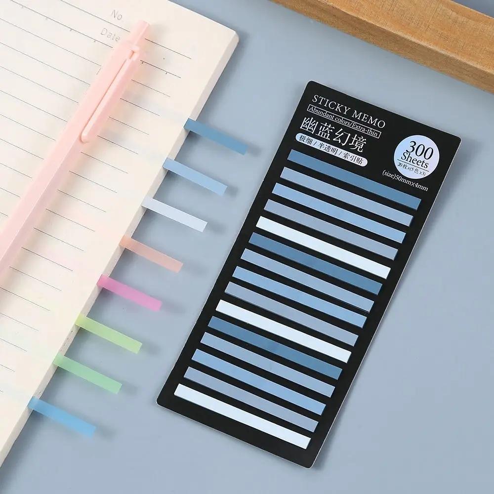 300 Sheets Rainbow Index Memo Pad DIY Decoration PET Kawaii Rainbow Notes Stationery Sticky Notepads Children