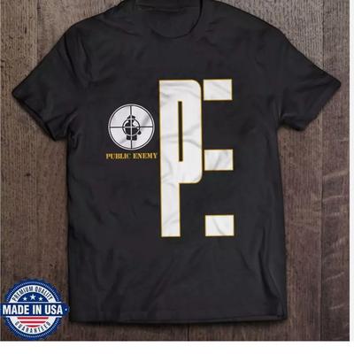 T-shirt Nera Chuck D dei Public Enemy Taglia Completa
