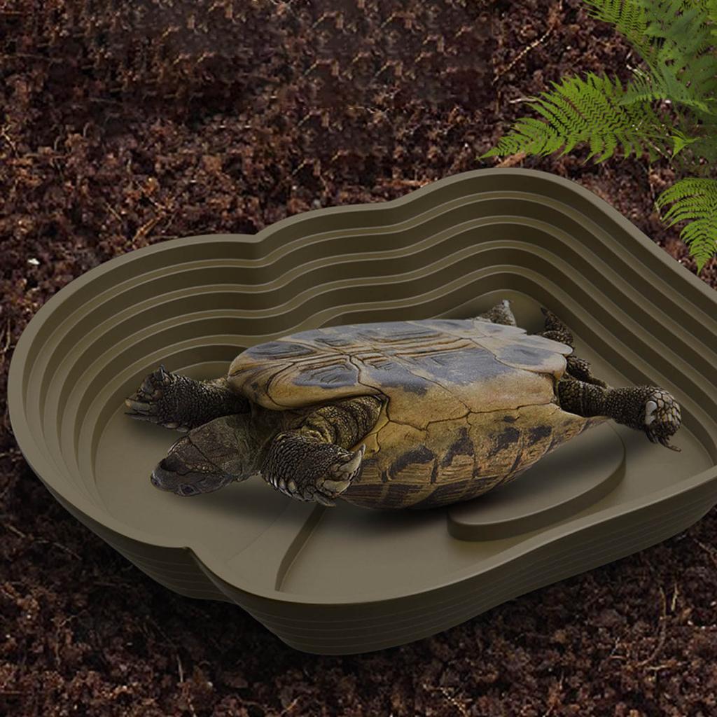 Reptilien Wassernapf aus Kunststoff Mehrstufiges Badebecken zum Einweichen für Schildkröten Füttern Baden Lebensraum Wasserschüssel mit Rampen