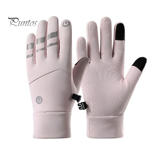 

Зимние термоперчатки для мужчин и женщин, водонепроницаемые перчатки для сенсорных экранов, флисовые теплые уличные принадлежности для велоспорта, пешего туризма розовый