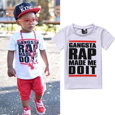 Fashion Kids Baby Boy Summer Cool T Shirt Tops Rap Print Tee Shirt - at t shirt children t shirts for kids roblox boys girls tops tees