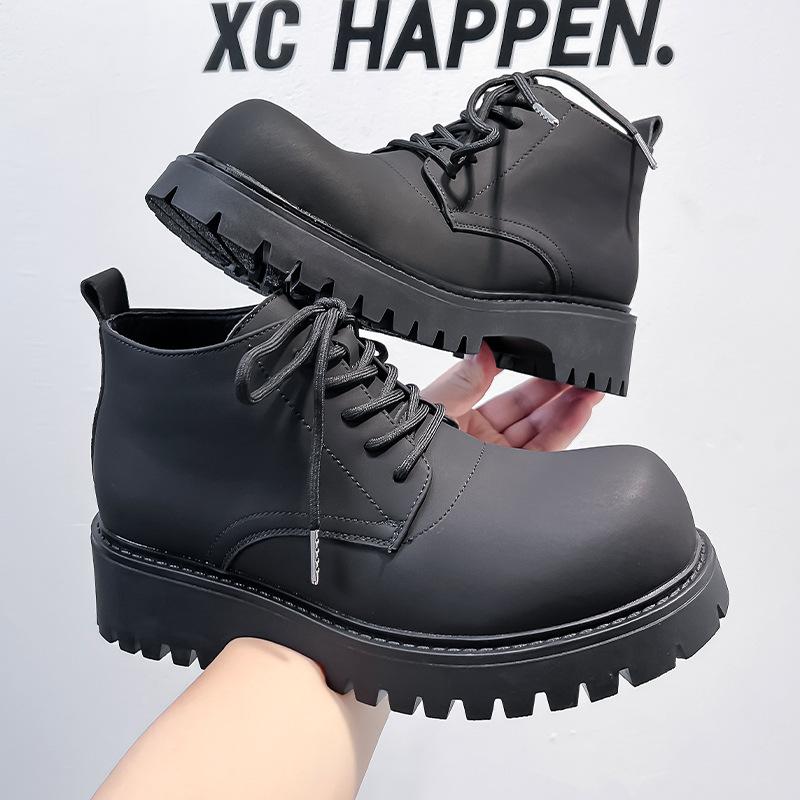 Martin boots men's British autumn and winter platform heightening big head tooling shoes men's business casual leather shoes 18922-A