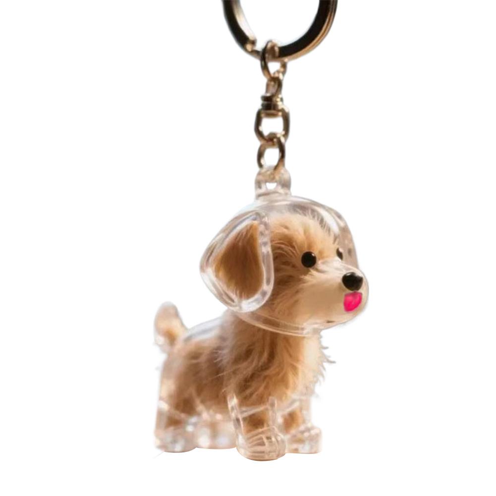 Adorable Pet Keepsake Capsule Pendant With Key Ring for Pet Lovers DIY Memorial Keychain Transparent Dog Hair Storage Container