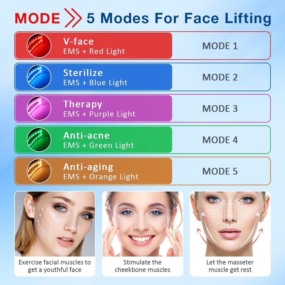 V Face Lifting Machine Electric V-Line Up Lift Belt Face Skin Hot Compress Lifting Firming Beauty Device Double Chin Reducer