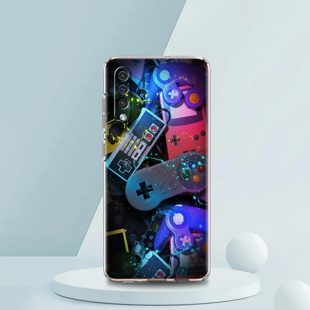 Game Controller Graphic Transparent Phone Case for Samsung Galaxy A16 A14 A12 A22 A24 A42 A02 A03S A06 A50 A70 A20 A30 A40 Cover