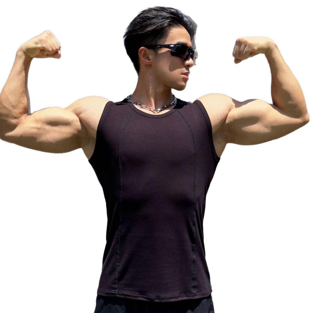 Herren Slim Fit Schnelltrocknendes Tanktop für Radfahren & Laufen