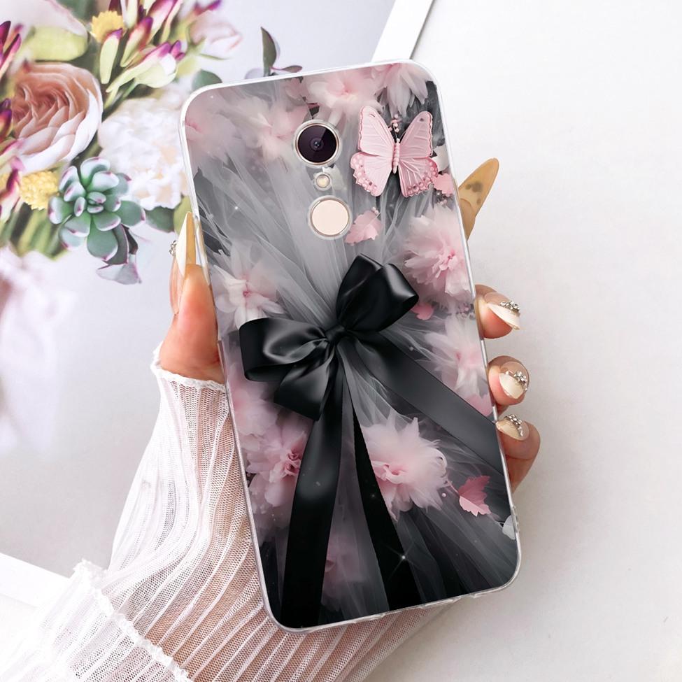 For Redmi 5 Case Cover Transparent Cute Cat Fashion Butterfly Funny Painted Casing MDG1 MDI1