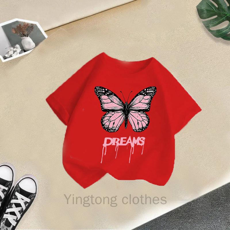 Summer Boys and Girls Short Sleeved T-shirt Cotton New Cartoon Printed Top Girls' Children's Clothing Trend