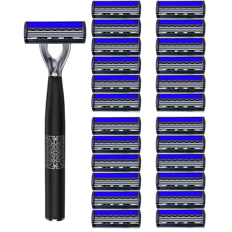 3-layer Shaver sackPremium Stainless Steel Safety Razor with Replaceable Blades - Smooth and Comfortable Shave for Men and Women