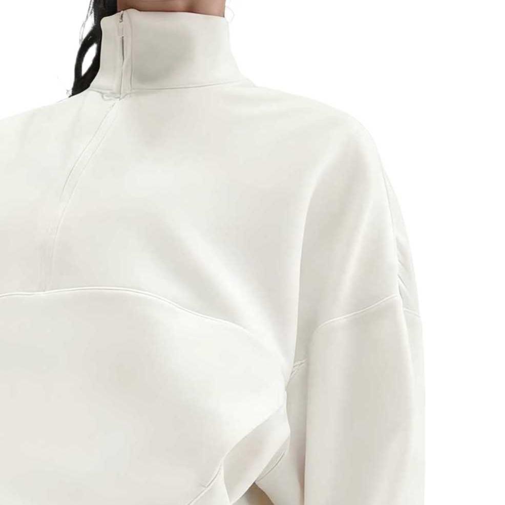 Nike Sweatshirts Women's White Stand Collar Moderate Regular HQ8189-133