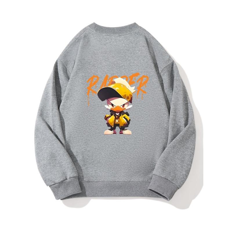 

Модный принтованный топ Rap Duck, повседневная спортивная одежда на осень и зиму, хлопковая толстовка XXL слоновая кость