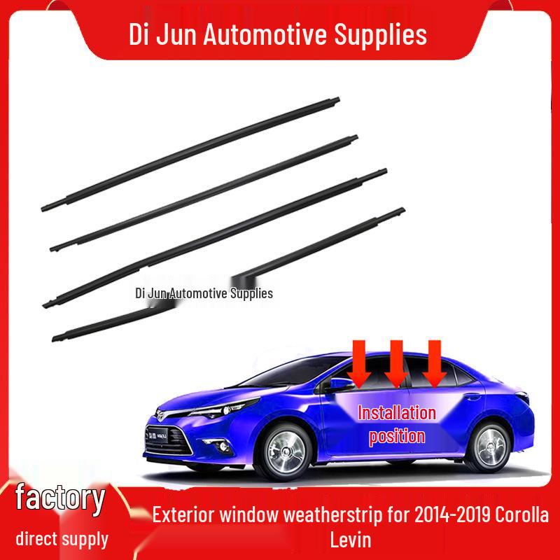 

Compatible Window Glass Outer Trim for 2014-2022 Toyota Levin: Waterproof, Electroplated Sealing, Decorative Strip. Left Front Door