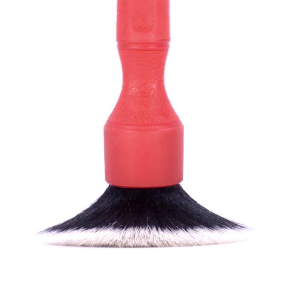 Detail Factory Tri-Grip Ultra Soft Detailing Brush, Long + Short, Interior, Exterior Comfortable Grip, Scratch-free Cleaning, Red