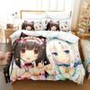 Game 3D Print Anime Kawaii Girls Nekopara Duvet Cover Pillowcase Bedding Set Kids Boy Bedroom Decoration Gift Single Double Size