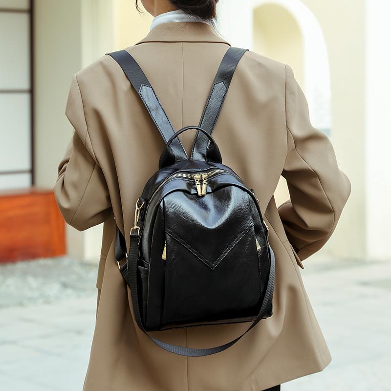 Shoulder Bag Women's Soft Leather PU Backpack