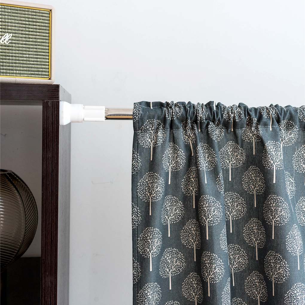 Printed Short Curtain Window Dressing Rod Kitchen Cabinent Door Decorative Valance Half Panels