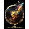 Colorful Symphony Guitar Canvas Painting Musical Inspiration Poster Print Wall Art for Living Room Home Decor Frameless Gifts