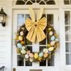40cm Easter Bunny Ears Wreath Bow Rustic Buffalo Plaid Easter Bows for Wreaths Spring Holiday Fabric Decorative Bow for Tree Topper