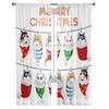 Christmas Santa Hat Cat Sheer Curtains For Kids Bedroom Living Room Voile Curtains Xmas Kitchen Tulle Curtain