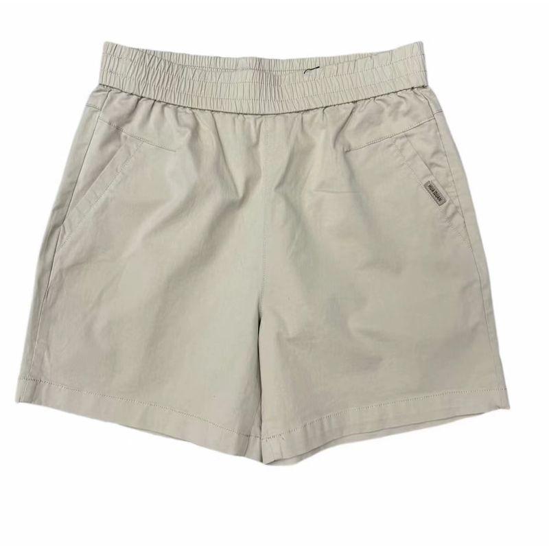 

Pure Cotton Thin Section High Waist Breathable Sweat Absorbing Casual Shorts Beige White XL