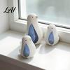 Smooth Glazed Ceramic Ornament Nordic Bird Figurine Decorative Ornament Modern Minimalist Natural Agility Home Decor Pieces Sculpture for
