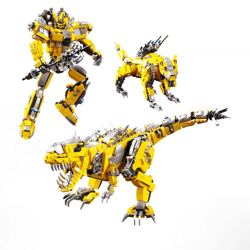 1130 ks 3 v 1 Deformační Dinosauří Stavebnice Robot T-Rex Hřbetní Drak Velká Dětská Hračka Narozeninové Dárky bez krabice