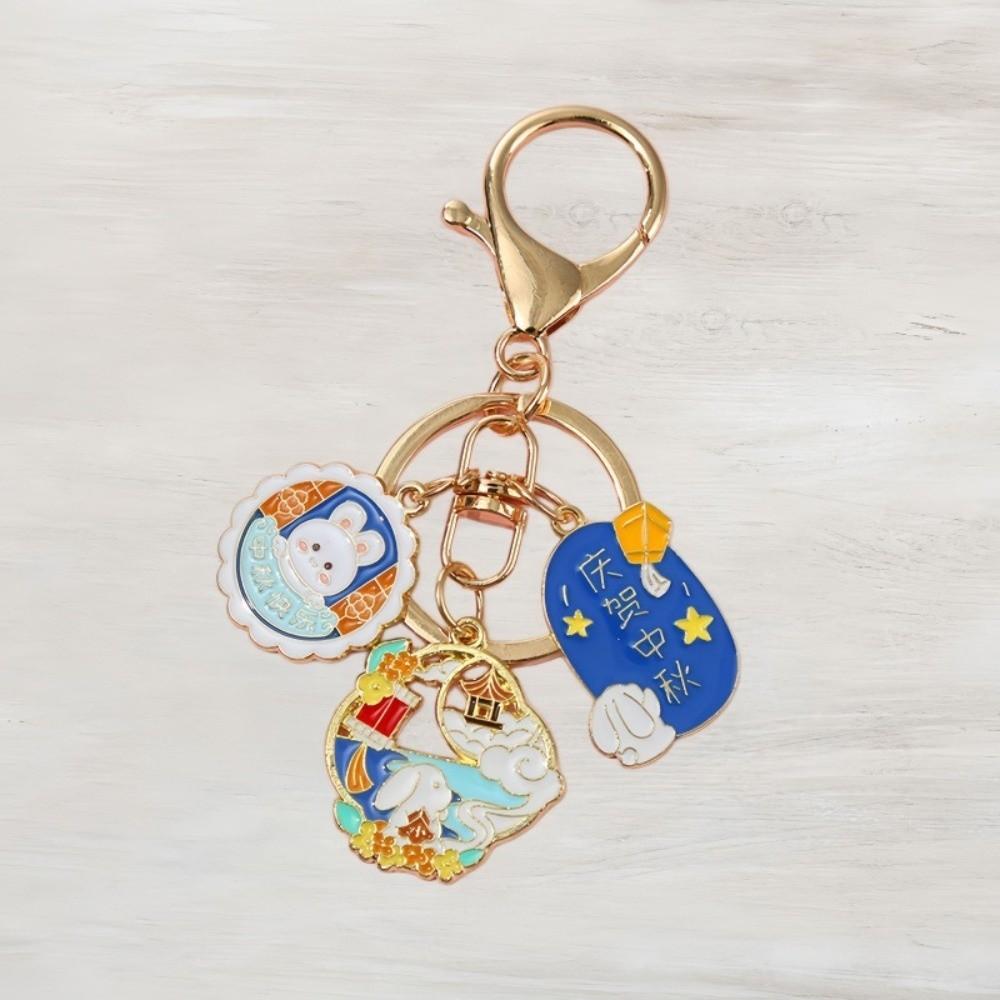Enamel Metal Metal Key Ring Cartoon Design Enamel Pendant Rabbit Key Chain  Backpack Decor