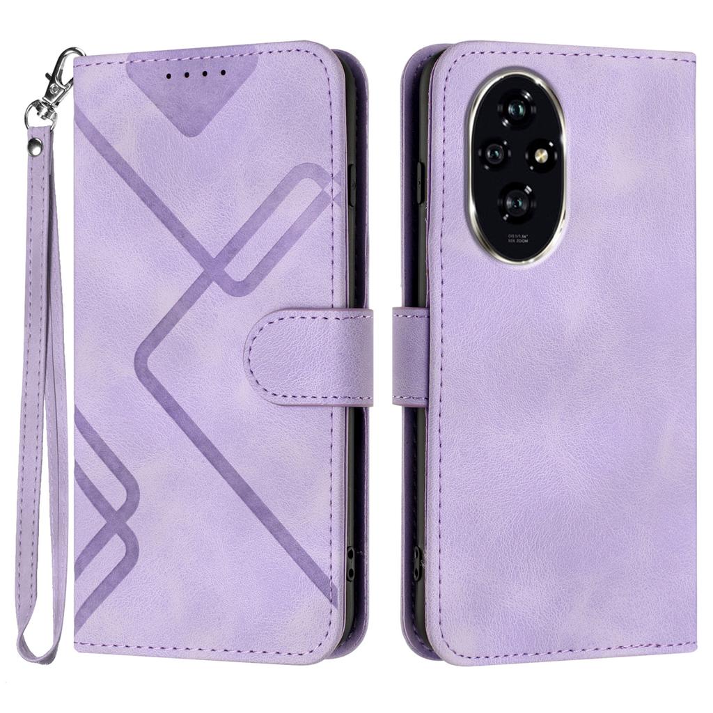 YX0040 For Honor 200 Pro 5G Wallet Case Geometry Imprinted Leather Phone Cover