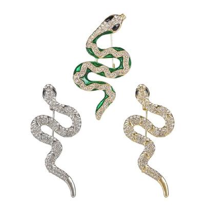 Exquisite Serpentines Brooch Sophisticated Serpents Brooch Crafted from Sturdy Metal with Rhinestones Detail